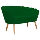 Namoradeira Decorativa Estofada Para Salão de Beleza Pétala Suede Verde - DL Decor - Doce Lar Decorações