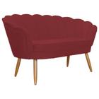 Namoradeira Decorativa Estofada Para Salão de Beleza Pétala Suede Vermelho Bordo - LM DECOR