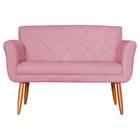 Namoradeira Decorativa Isabela Pés Palito Suede Rosa - DS Estofados