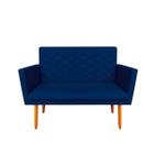 Namoradeira Decorativa Maitê 2 Lugares Suede Azul Marinho - Maitê Moda Casa