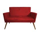 Namoradeira Decorativa Nina com Rodapé Suede Vermelho - DS Estofados - Estopar