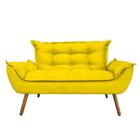 Namoradeira Decorativa Opala 2 Lugares Suede Amarelo - Neros Interiores