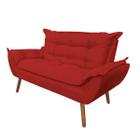 Namoradeira Decorativa Opala Sala de Estar Tecido Suede Vermelho Kimi Decor