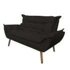 Namoradeira Decorativa Opala Sala de Estar Tecido Veludo Preto Kimi Design