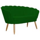 Namoradeira Decorativa Pétala Sala de Estar Tecido Suede Verde Kimi Design