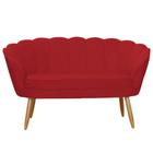 Namoradeira Estofada 2 Lugares Para Sala Comercial Pétala Suede Vermelho - LM DECOR