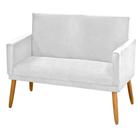 Namoradeira Nina Decorativa 2 Lugares Suede Branco - Maitê Moda Casa