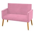 Namoradeira Nina Decorativa 2 Lugares Suede Rosa