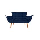 Namoradeira Opala Decorativa 2 Lugares Suede Azul Marinho - Maitê Moda Casa