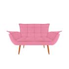 Namoradeira Opala Decorativa 2 Lugares Suede Rosa - Maitê Moda Casa