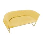 Namoradeira Poltrona Decorativa Luana Suede Amarelo com Base Dourada - Fm