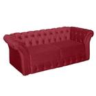 Namoradeira Sofá 2 Lugares Chesterfield Capitonê 186cm Veludo Vermelho - Sheep Estofados