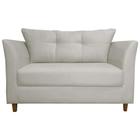 Namoradeira Sofa 2 Lugares Pes de Madeira Isis Suede Bege - Mega Shop