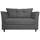 Namoradeira Sofa 2 Lugares Pes de Madeira Isis Suede Cinza - Mega Shop