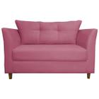 Namoradeira Sofa 2 Lugares Pes de Madeira Isis Suede Rosa - MoverShop