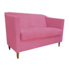 Namoradeira Tila Decorativa  2 Lugares Suede Rosa