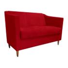 Namoradeira Tila Decorativa 2 Lugares Suede Vermelho - Maitê Moda Casa