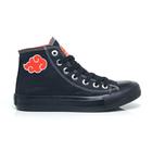 Naruto Akatsuki Tenis All Feminino Black Red Star Cano Alto Lançamento 824Bo