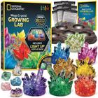 NATIONAL GEOGRAPHIC Mega Crystal Growing Lab - 8 Cristais coloridos vibrantes para crescer com suporte de exibição leve e guia - inclui 5 espécimes reais de pedra preciosa, incluindo Ametista & Quartzo