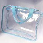 Necessaire MALOTE transparente 30x23 Azul com alça para viagem, maquiagem etc