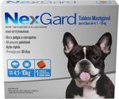 Nexgard Cães 4,1 a 10kg 1 Tablete Mastigável Palatável Anti Pulgas Carrapatos