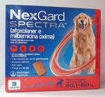 NexGard Spectra p/ cães de 30,1 a 60kg p/ pulga-carrrapato-ácaro e verme(c/ 3 tabletes)