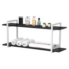 Nicho Banheiro Branco Com Prateleiras Preto 60cm - HomeDecor