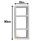 Nicho com Divisórias, MDF Branco Suspenso com 50cm - Cozinha, Banheiro, Quarto, Sala, Quarto infantil