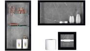 Nicho Em Porcelanato Polido Para Banheiro - kit com 3 peças (Cinza/Preto)