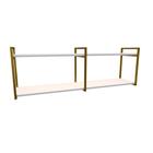 Nicho Industrial 2 Prateleiras Grécia Ferro Dourado Tampo Branco 100cm