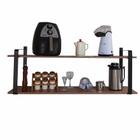 Nicho Industrial Cozinha Prateleira Dupla Amêndoa Mdf 100Cm