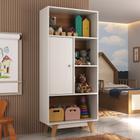 Nicho Infantil Organizador 1 Porta 4 Nichos Sara Espresso Moveis Branco/Nogal