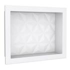 Nicho Mármore Sintético Texturizado 40X30cm Mulit Triangular Branco - P89985 - COZIMAX