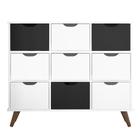 Nicho Organizador Retro Branco com 9 Gavetas Branco/Preto 108 x 92,5cm - FdECOR