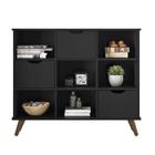 Nicho Organizador Retro Preto com 3 Gavetas Pretas 108 x 92,5cm - FdECOR