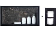 Nicho Para Banheiro Em Porcelanato E Porta Papel Higiênico Duplo - Kit com 2 peças (Preto)