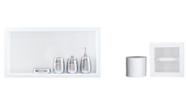 Nicho Para Banheiro Em Porcelanato E Porta Papel Higiênico - Kit com 2 Peças (Branco)