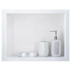 Nicho Para Banheiro Em Porcelanato Polido Porta Shampoo Sabonete Organizador (Carrara 40)
