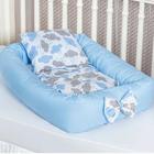 Ninho Para Bebês Nuvem Azul 4 Peças Com Travesseiro Macio
