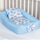 Ninho Para Bebês Nuvem Azul 4 Peças Com Travesseiro Macio