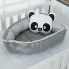 Ninho Redutor De Berço Panda Cinza Conforto Para O Bebe enxoval algodão