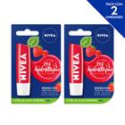 NIVEA Hidratante Labial Shine Morango Hidratação Profunda 4,8 g - 2 unidades