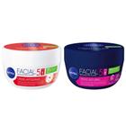 NIVEA Kit Creme Hidratante Facial Antissinais 100g + Noturno 100g