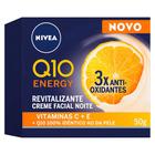 Nivea Q10 Energy Creme Facial Noite Reduz rugas 50g Vitaminas C E + Q10 100% Idêntico ao da pele