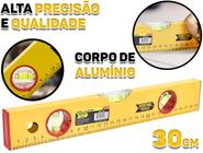 Nível De Mão 3 Bolhas Prumo Pedreiro 30cm Reforma Construção 6301