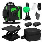 Nível Laser 3D 12 Linhas Verde Recarregável + Controle + Bolsa+2 Baterias 2400mAh - Exbom