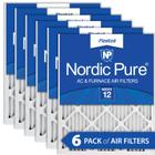 Nordic Pure 12x24x1 MERV 12 Plissado AC Filtros de Ar fornalha 6 Pacote