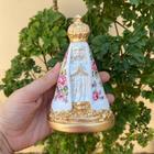 Nossa Senhora Aparecida 14cm Decoupage Rosa Florzinha / Lembrança de Batizado