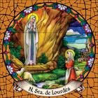 Nossa Senhora de Lourdes Estilo Vitral 60x60cm - 100% azulejo