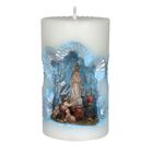 Nossa Sra de Fátima. Rossoni Velas. Gruta em vela tam 10x16cm vermelha. Imagem em resina 10cm